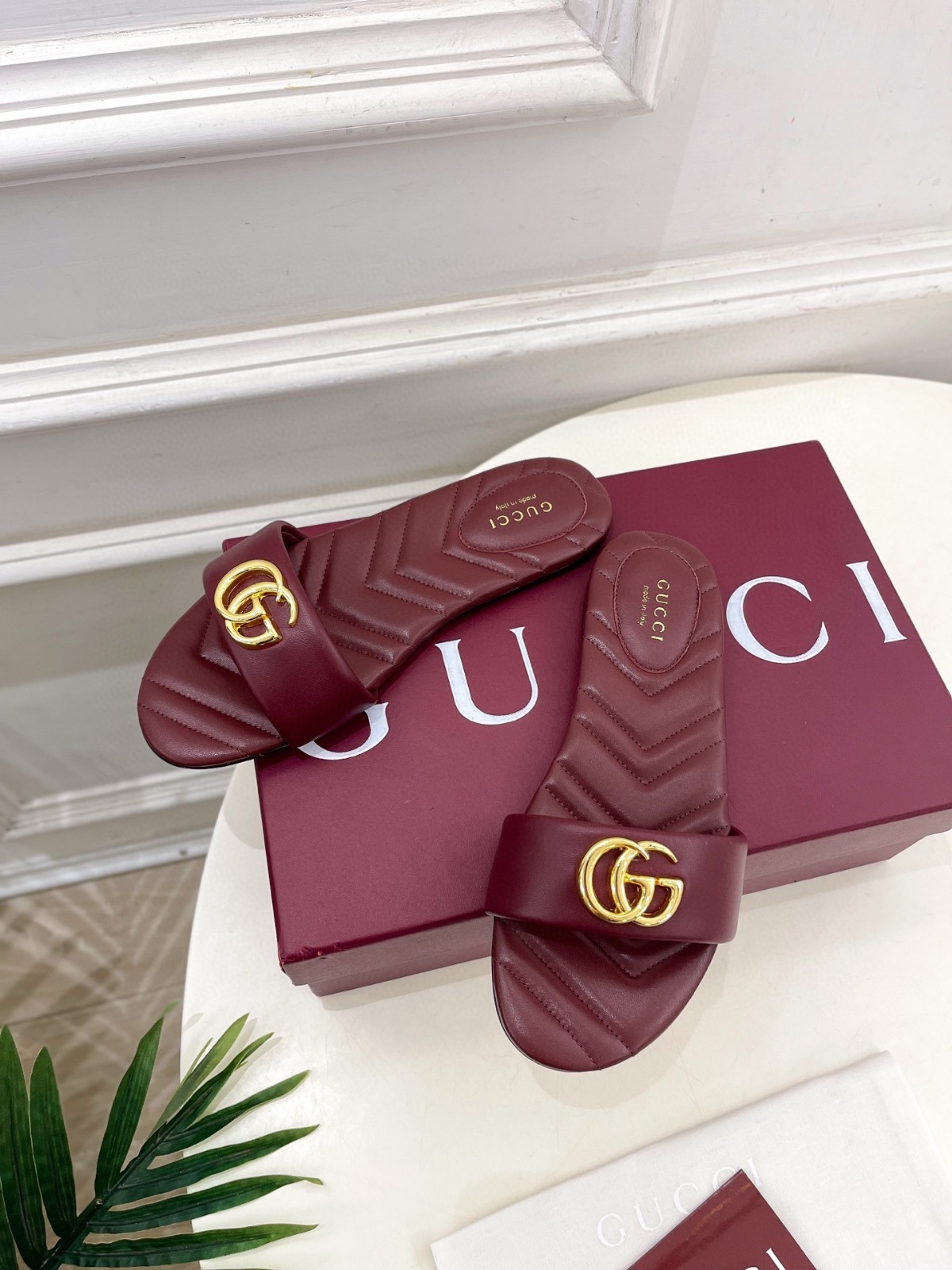 WhatsApp Image 2025-07-08 at 20.01.17_cdb4b487 Burgundy Marmont Slides - Image 1