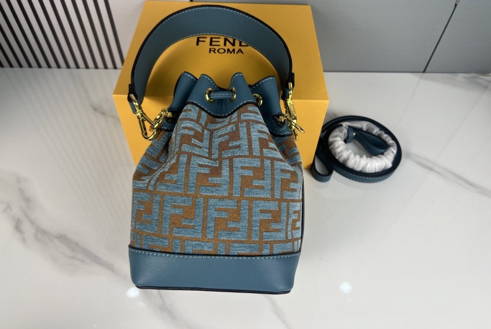 Teal FF Bucket Hobo Bag
