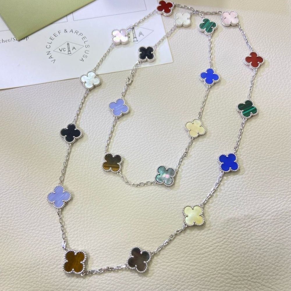 Silver Multicolor VC Extra Long Necklace