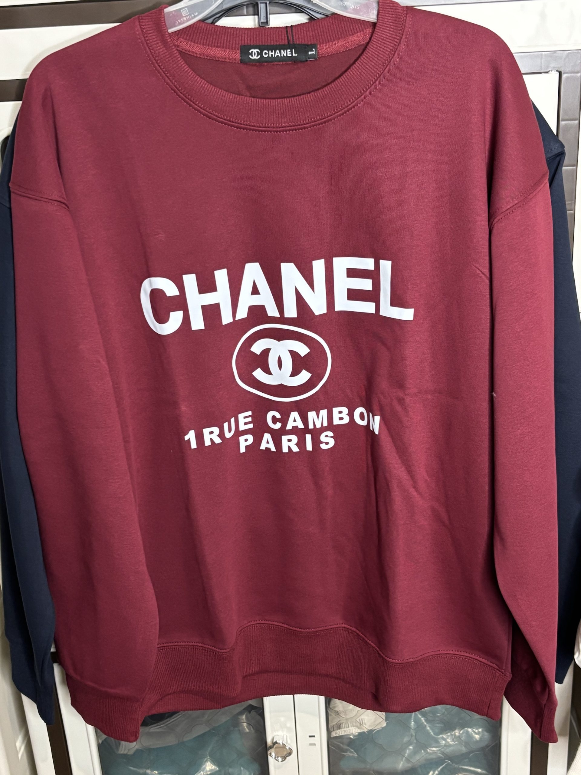 img_0291 Burgundy and White Sweatshirt - Image 1