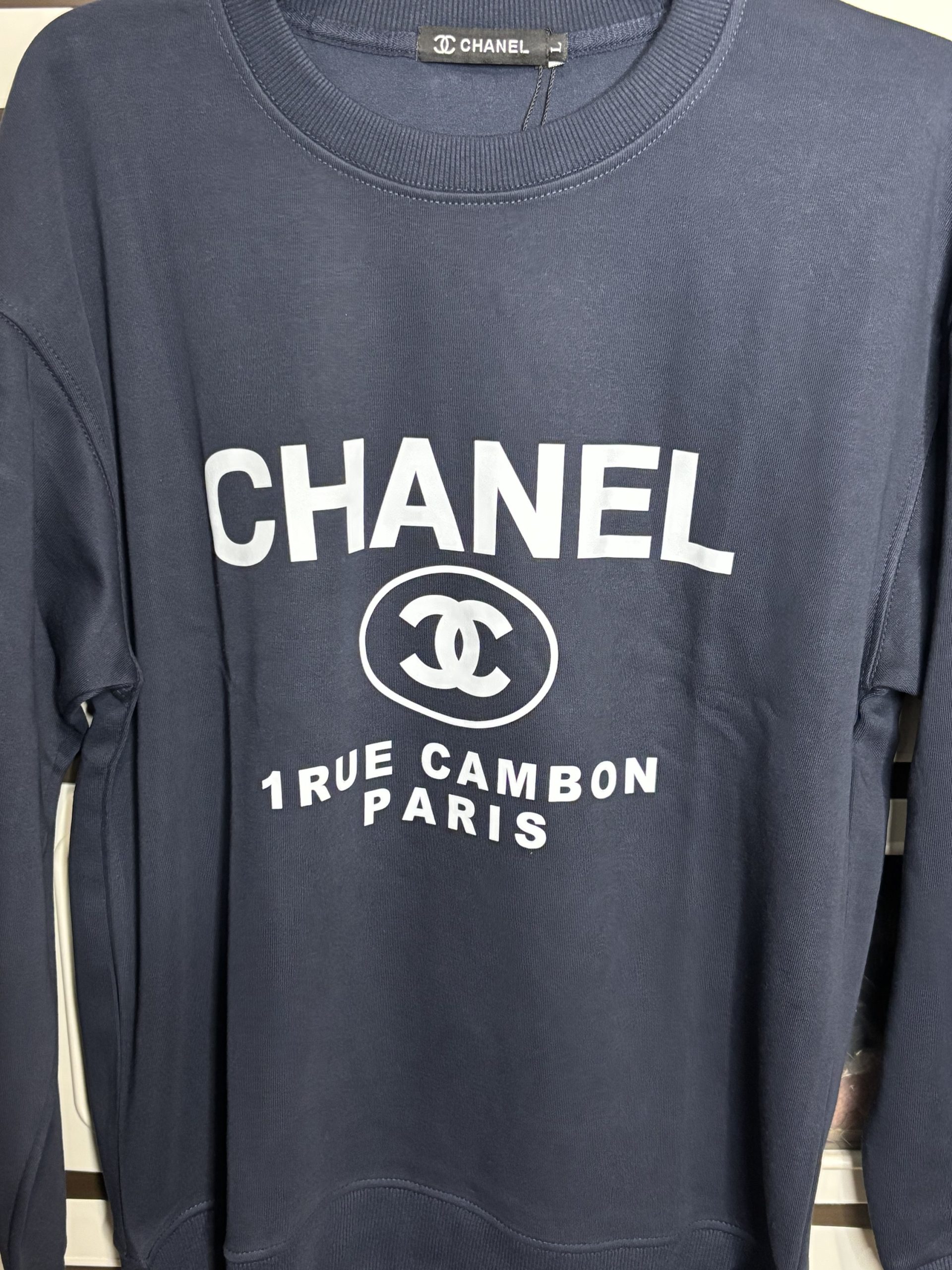 img_0293 Navy Blue and White Sweatshirt - Image 1